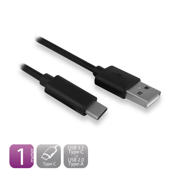 USB 2.0 Type-C naar Type-A Aansluitkabel 1m