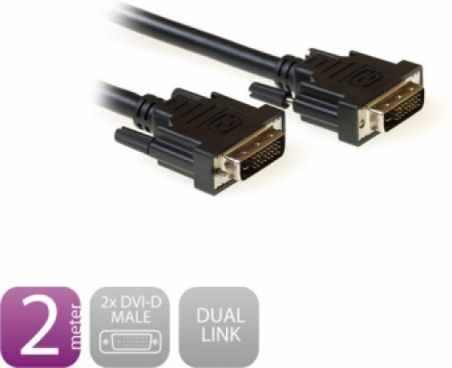 Ewent EW9835 DVI kabel 2 m DVI-D Zwart