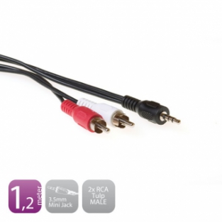 Ewent Audio 2x RCA naar 3,5 mm aansluitkabel