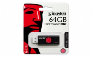 KINGSTON 64GB USB DATATRAVELER 106 FLASH DRIVE
