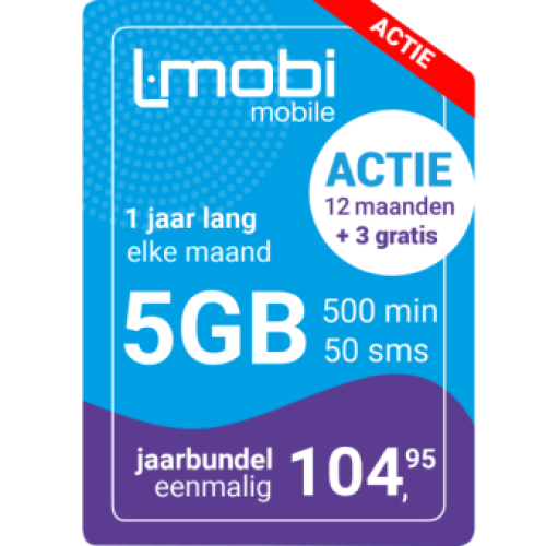 Jaarbundel 5 GB + Simkaart