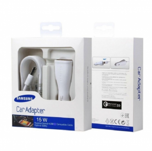 Samsung MicroUSB autolader wit